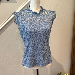 Elegant Blue Lace Women's Top